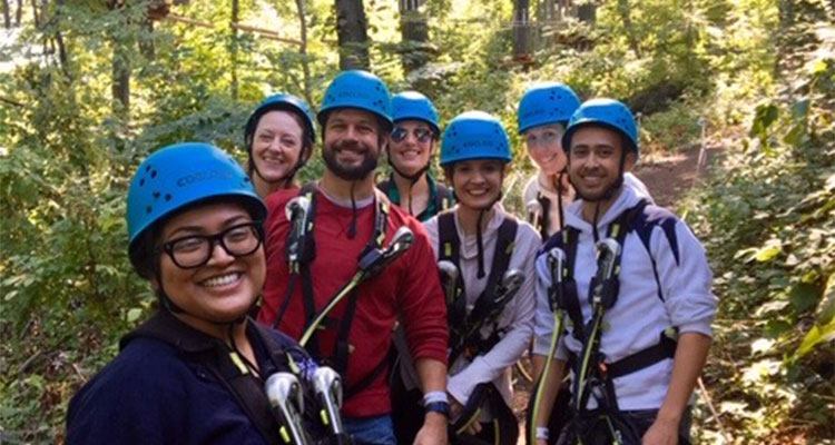 Fall Retreat 2018, zip lining at the Bronx Zoo