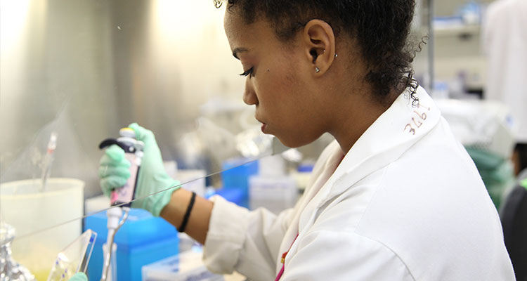 Photo of Microbiology Student in Lab